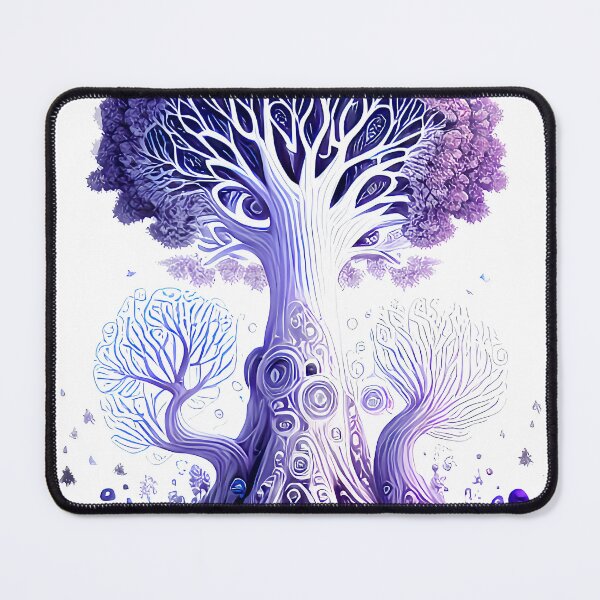 Item preview, tree of life with blue and purple mushrooms designed and sold by Transelasticart.