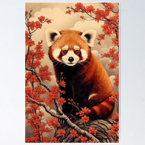 Poster Affiche Panda Roux Trop Mignon(34x61cmB) : : Cuisine et  Maison