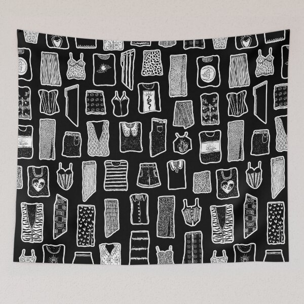 Item preview, * Fashion Aesthetic Pattern * Witchy Black and White Goth Clothing * designed and sold by Stacey Muir.