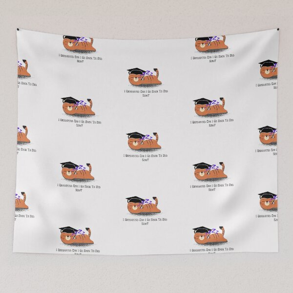 Item preview,  I GRADUATED! CAN I GO BACK TO BED NOW? FUNNY TIRED CAT GRADUATION GIFT Clock designed and sold by AOUISM.
