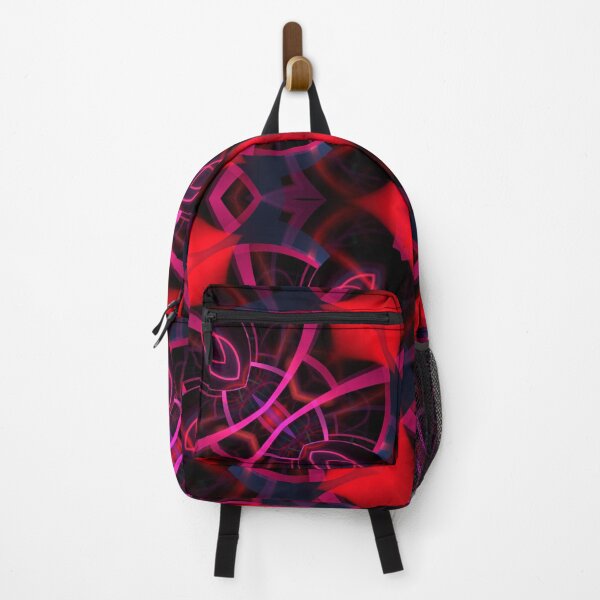 Item preview, red and pink geometrics on black designed and sold by effervescence.