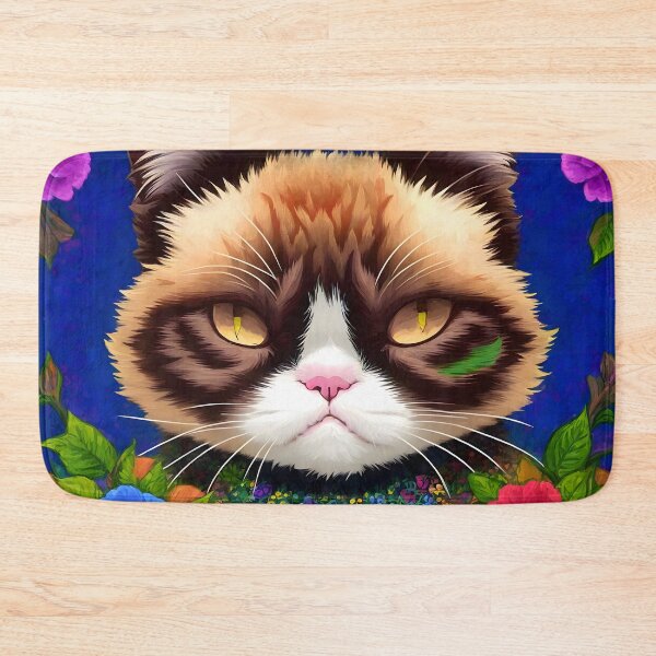 Item preview, Trippy DMT Extremely Grumpy Cat with Flowers - Colorful designed and sold by Aaron2610.