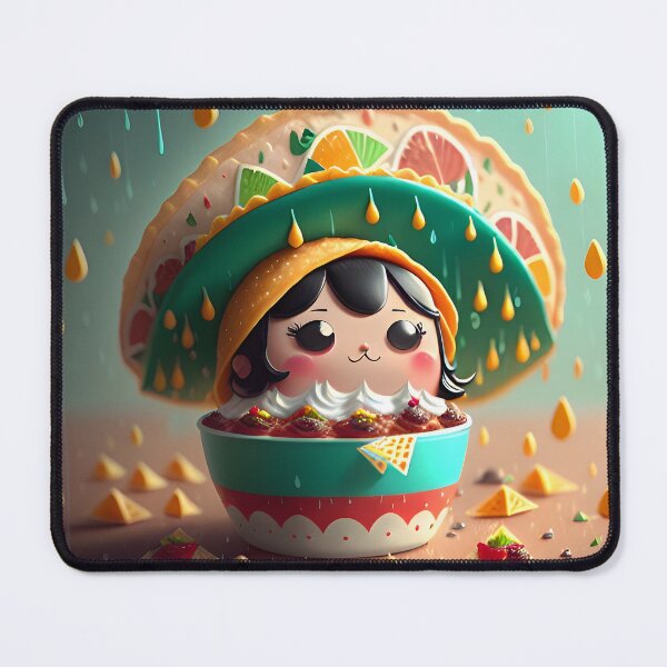 Item preview, It’s raining Tacos, girl in Bowl designed and sold by WhatTheTrendsDo.