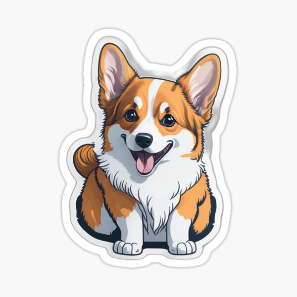 Item preview, cute corgi dog sticker  designed and sold by Stickertopia19.