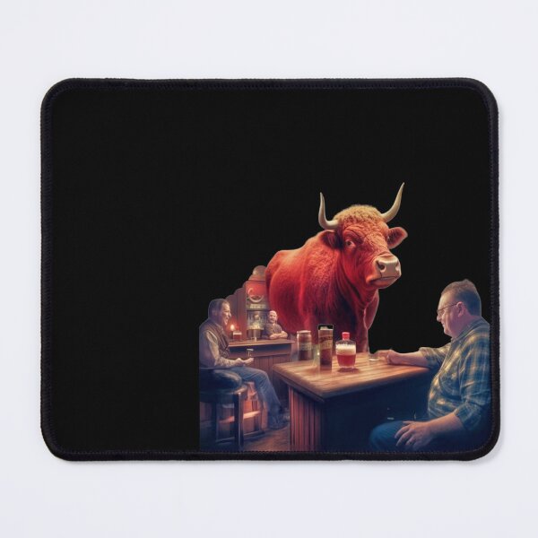 Item preview, Bull in a Pub Drinking Comic Scene with Pints designed and sold by OliDesigns.