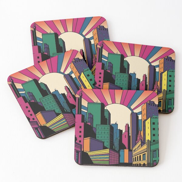 Item preview, Pop art city landscape cartoon designed and sold by VeronicArt85.