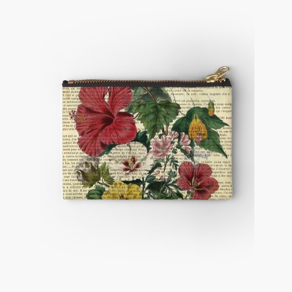 Item preview, Botanical print, on old book page - Malvacea designed and sold by Art by Lilia.