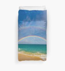 Double Rainbow Baldwin Beach Duvet Cover