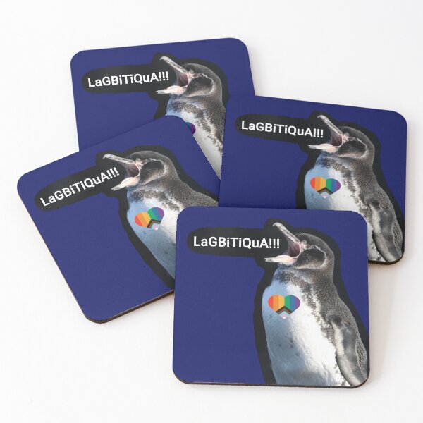 Artikelvorschau, Dark Blue #060D5B Galapagos Penguin screams LAGBITIQUA (lgbtqia+) entworfen und verkauft von SBPenguins.