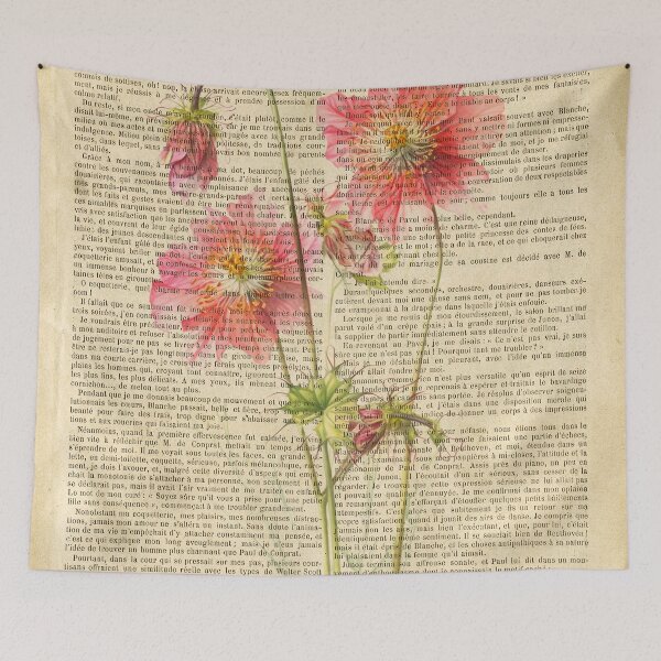 Item preview, Botanical print, on old book page designed and sold by Art by Lilia.