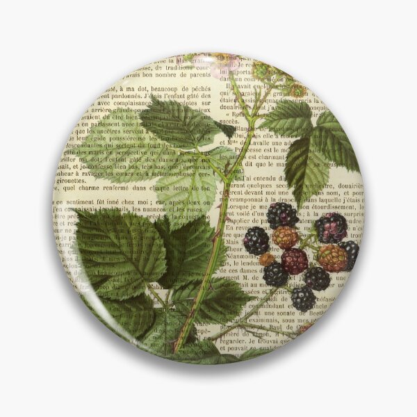 Item preview, Botanical print, on old book page - Blackberry designed and sold by Art by Lilia.