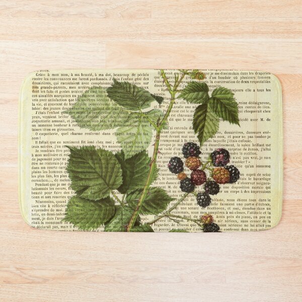 Item preview, Botanical print, on old book page - Blackberry designed and sold by Art by Lilia.