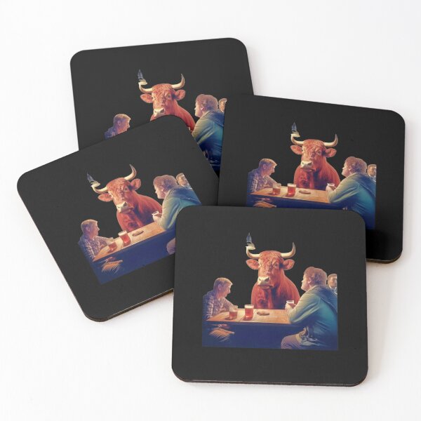 Item preview, Bull in a Pub Drinking Comic Scene with Pints designed and sold by OliDesigns.