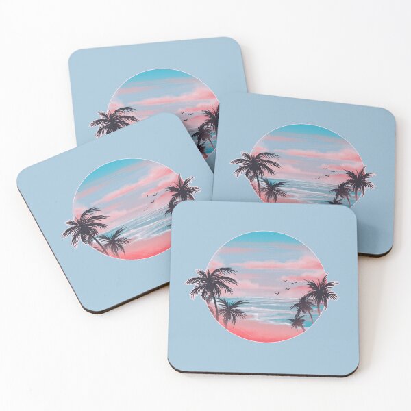 Item preview, Beach Sunset with Palm Trees designed and sold by Kitakenii.