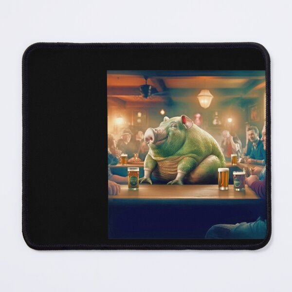 Item preview, Pig in A Pub Drinking Beer Comic Scene designed and sold by OliDesigns.