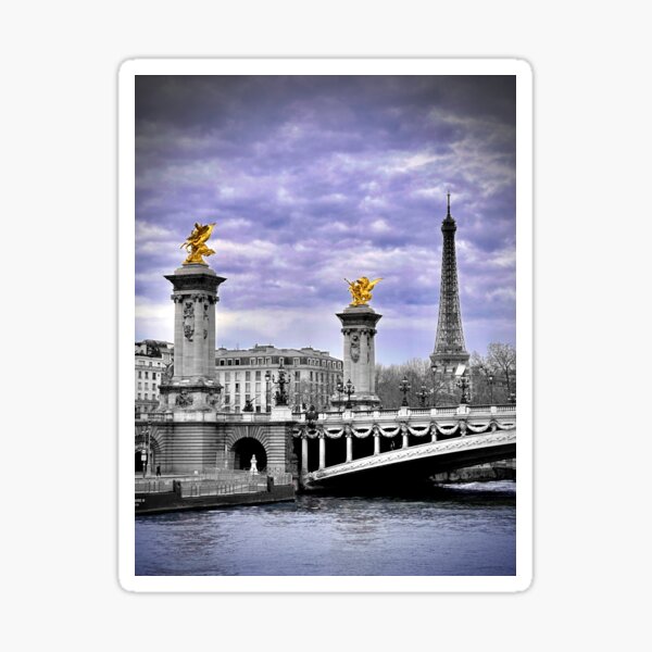 Alexander Bridge and Eiffel Tower, Paris, France Sticker