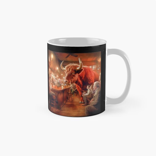 Item preview, Bull in a Pub Drinking Comic Scene with Pints designed and sold by OliDesigns.