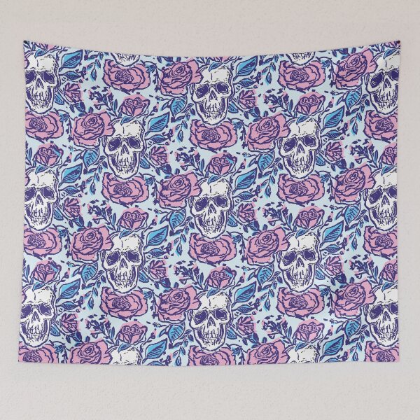 Item preview, Skull Print (Pink and Blue Pattern) designed and sold by laurainmmxvi.