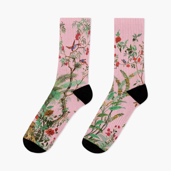 Item preview, Vintage Chinoiserie Design | Pink & Green Floral Rose Print | P482 designed and sold by Piccolo Fiore Prints.