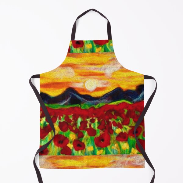 Item preview, mountain poppy field and red flower sunset designed and sold by FLEURDELAINE04.