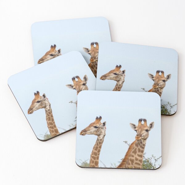 Item preview, Two Giraffes Portrait designed and sold by SafariByMarisa.