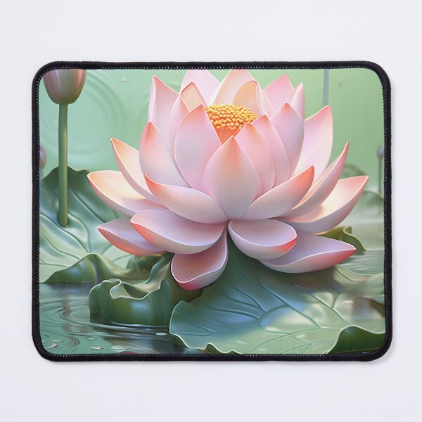 Item preview, Pink Lotus Flower in Green Emerald Pond designed and sold by Hashola Designs.