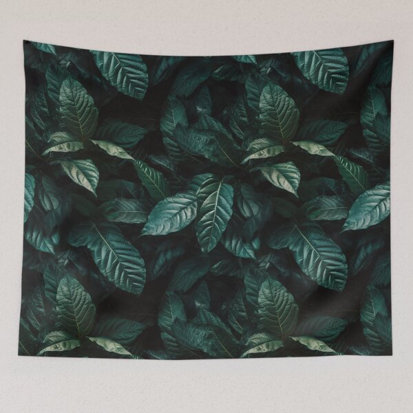 Item preview, Seamless aesthetic nature pattern of lush green leaves in the summer garden during near morning hour designed and sold by SeamlessGuru.