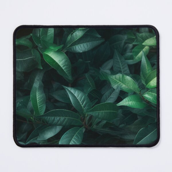 Item preview, Seamless aesthetic nature pattern of lush green leaves in the summer garden during near morning hour designed and sold by SeamlessGuru.