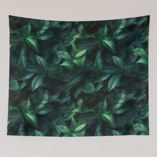 Item preview, Seamless aesthetic nature pattern of lush green leaves in the summer garden during near morning hour designed and sold by SeamlessGuru.