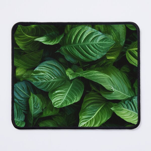 Item preview, Seamless aesthetic nature pattern of lush green leaves in the summer garden during near morning hour designed and sold by SeamlessGuru.
