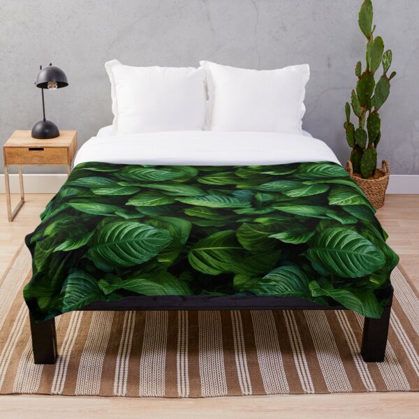 Item preview, Seamless aesthetic nature pattern of lush green leaves in the summer garden during near morning hour designed and sold by SeamlessGuru.
