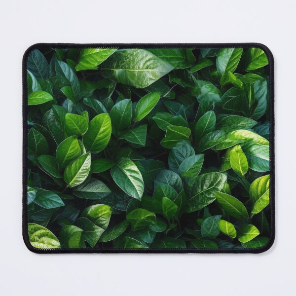 Item preview, Seamless aesthetic nature pattern of lush green leaves in the summer garden during near morning hour designed and sold by SeamlessGuru.