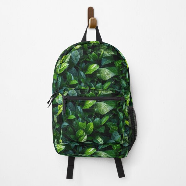 Item preview, Seamless aesthetic nature pattern of lush green leaves in the summer garden during near morning hour designed and sold by SeamlessGuru.