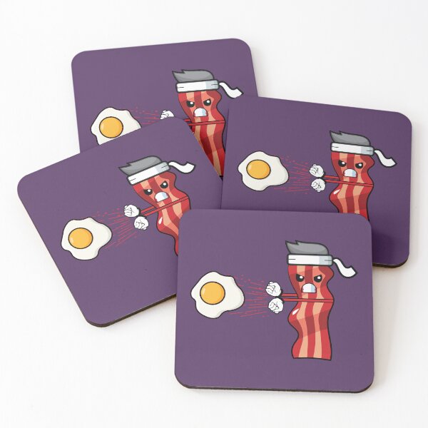 Item preview, Funny bacon fighter throwing a fried egg  designed and sold by Donutlovers.