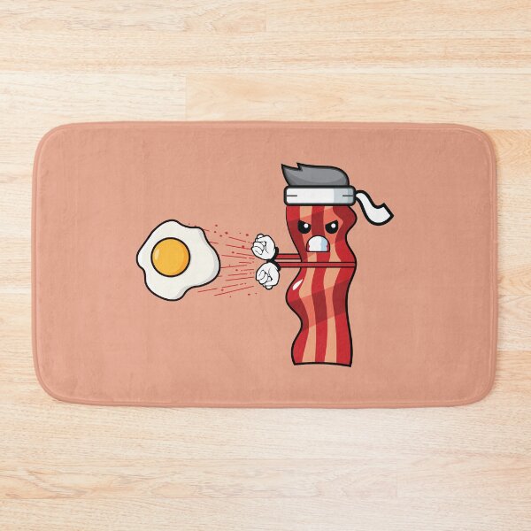 Item preview, Funny bacon fighter throwing a fried egg  designed and sold by Donutlovers.