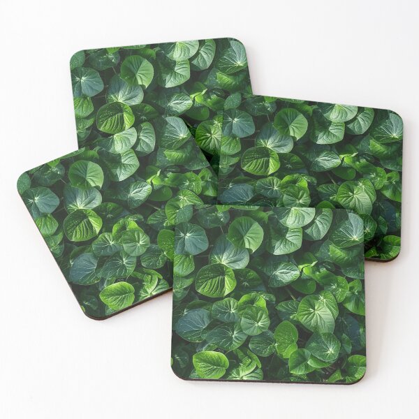 Item preview, Seamless aesthetic nature pattern of lush green leaves in the summer garden during near morning hour designed and sold by SeamlessGuru.