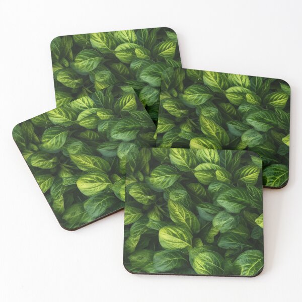 Item preview, Seamless aesthetic nature pattern of lush green leaves in the summer garden during near morning hour designed and sold by SeamlessGuru.