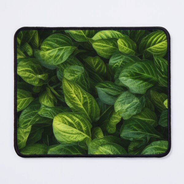 Item preview, Seamless aesthetic nature pattern of lush green leaves in the summer garden during near morning hour designed and sold by SeamlessGuru.