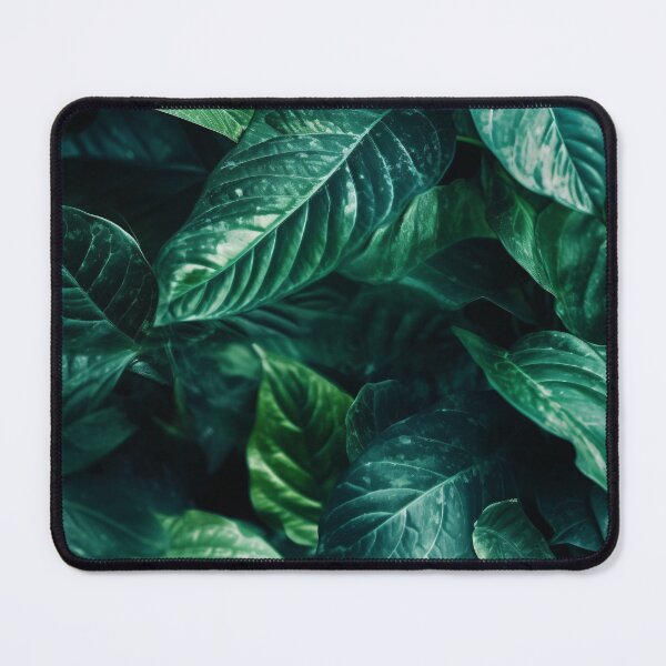 Item preview, Seamless aesthetic nature pattern of lush green leaves designed and sold by SeamlessGuru.