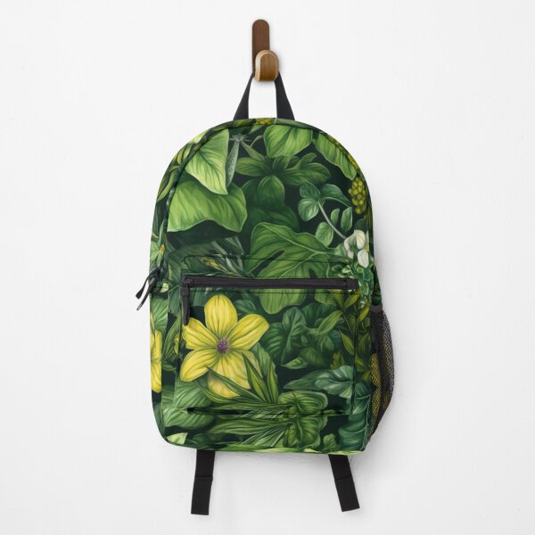 Item preview, Aesthetic nature pattern of drawing lush green leaves with blossom and flowers designed and sold by SeamlessGuru.