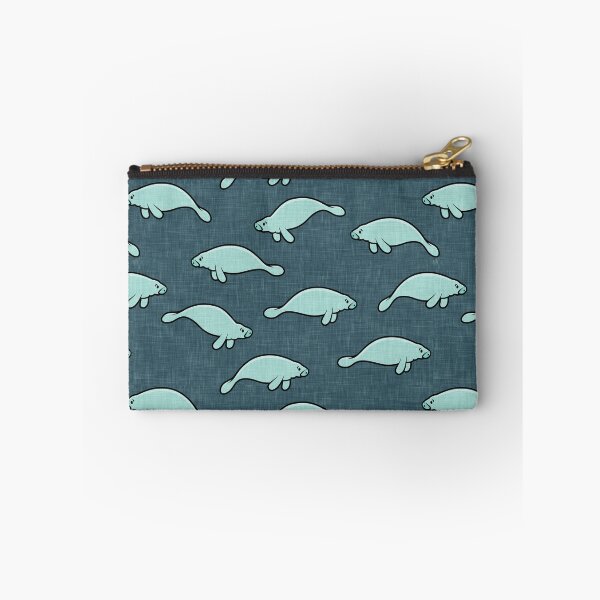 Item preview, manatees - teal on dark blue designed and sold by littlearrow.