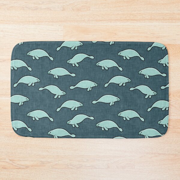 Item preview, manatees - teal on dark blue designed and sold by littlearrow.
