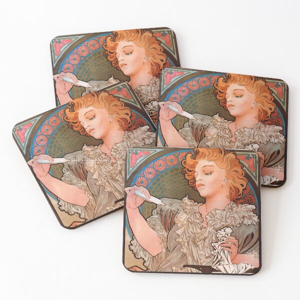 Aperçu de l'œuvre Alphonse Mucha, Lance parfum Rodo, art tchèque créée et vendue par NouveauEra.
