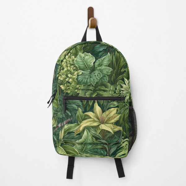 Item preview, Aesthetic nature pattern of drawing lush green leaves with blossoms designed and sold by SeamlessGuru.