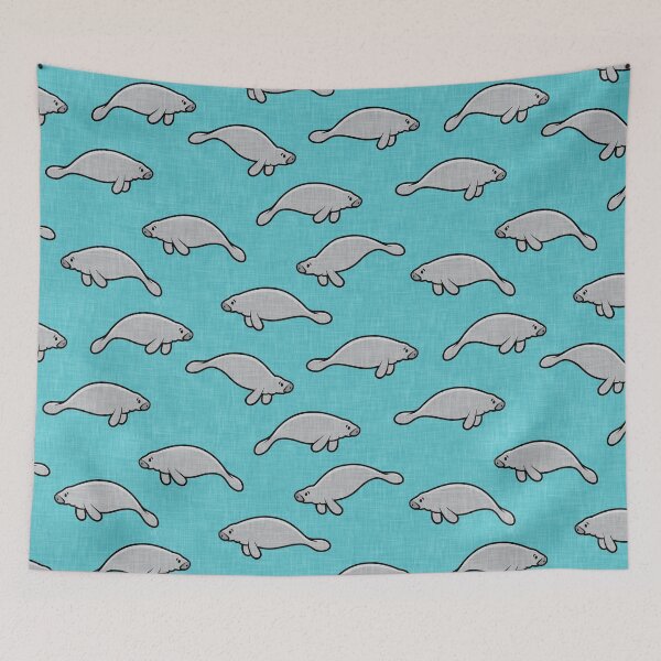 Item preview, manatees - teal designed and sold by littlearrow.