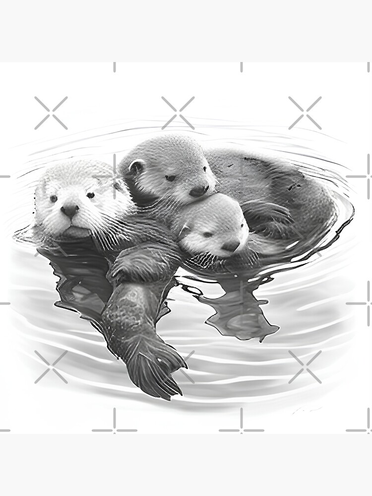 Otter, Pencil Drawing, Wildlife, Wildlife Art, Friendship Gift, Home Décor  