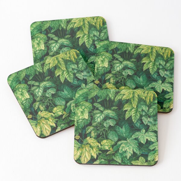 Item preview, Pattern of lush green painting leaves in the summer garden designed and sold by SeamlessGuru.