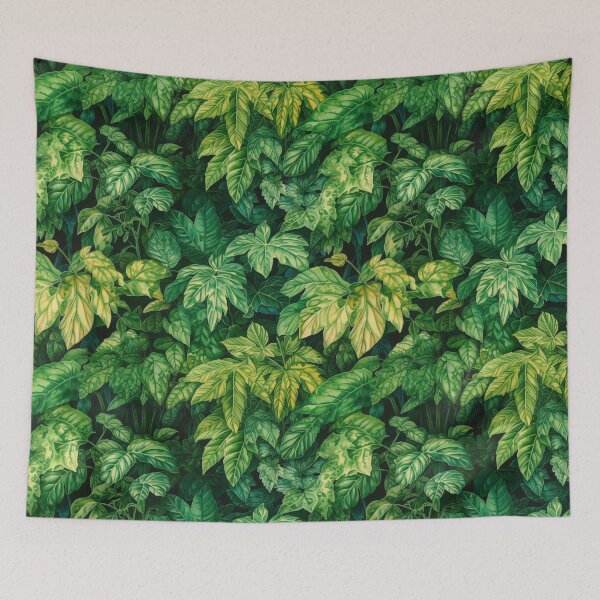 Item preview, Pattern of lush green painting leaves in the summer garden designed and sold by SeamlessGuru.