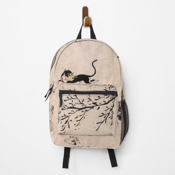 Item preview, Korean Painting Minhwa Cat Bites Chick and Runs Away designed and sold by tangerinemars.