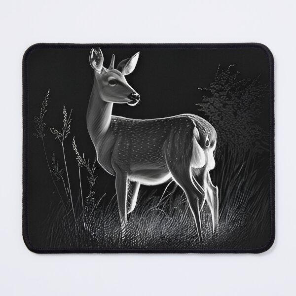 Item preview, Pencil drawn Deer High Quality Black and White Design designed and sold by Pencil-Art.